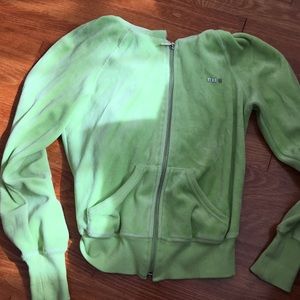 Hooded velour zipper jacket